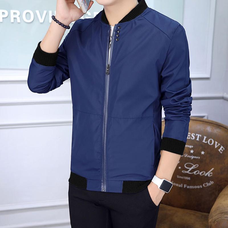 

Men's Jackets Is Designed For Korean Youth Spring And Autumn Four-button Jacket Fashion Slim Single Casual Sports, Black