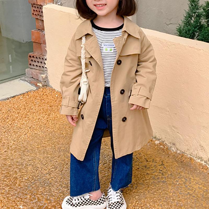 

Coat Fashion Children Windbreaker Jacket 2021 Spring Autumn Girls Baby Kids Mid-Length Casual, Blue;gray