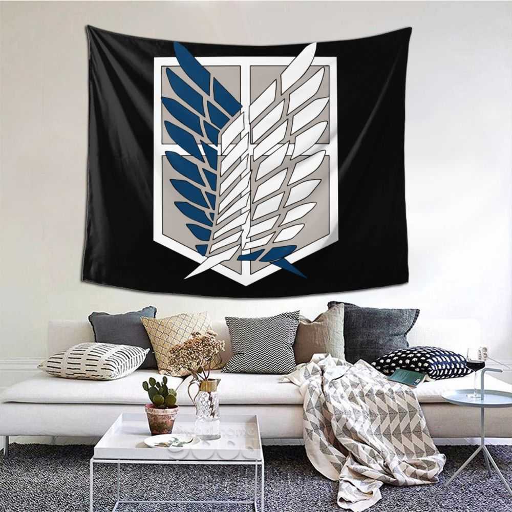 

Wings Of Freedom AoT Attack On Titan Tapestry Curtain Eren Anime Manga AoT Wall Cloth Polyester Beach Mat Casual 210609