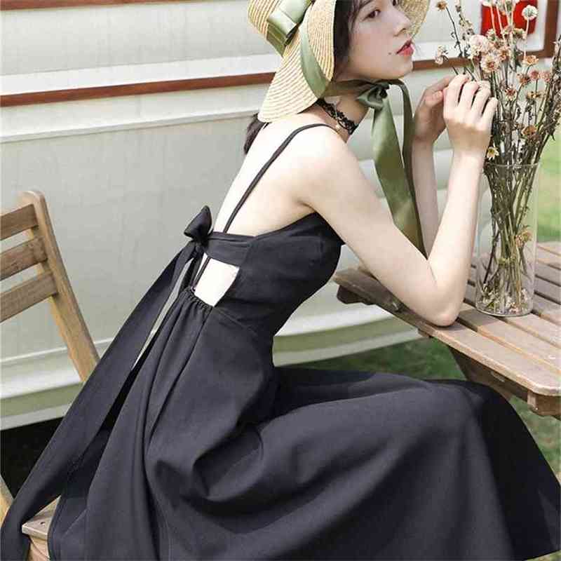 

Backless Black Dress Women Holiday Sleeveless Sexy Lady Long Dresses Strap Bohemian Beach Hater Midi Vestidos Summer 210603, Blue