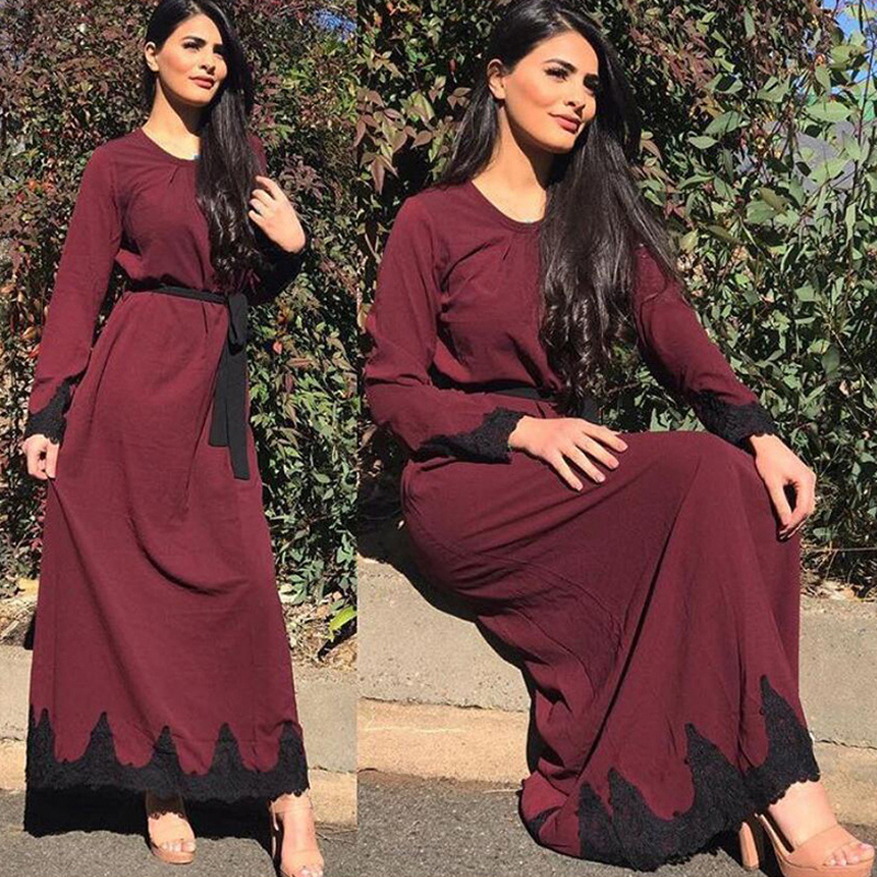 

Vestido 2021 Abaya Robe Muslim Dress Dubai Arabic Women Long Lace Hijab Elbise Djellaba Moroccan Kaftan Turkey Islamic Clothing