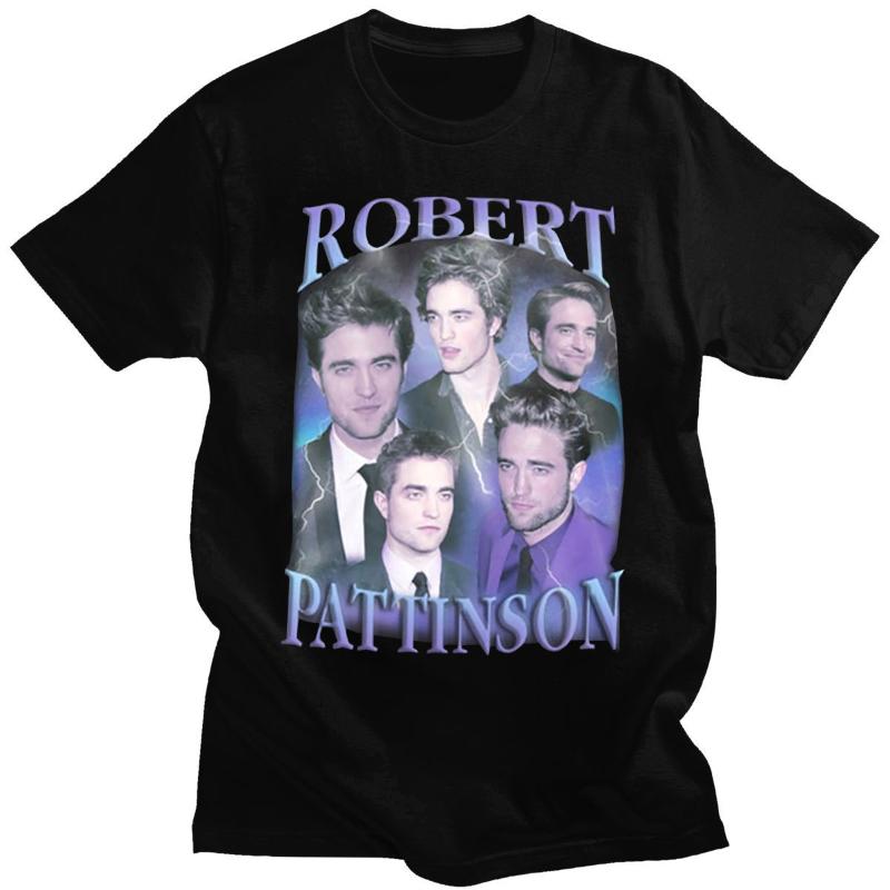 

Men's T-Shirts Classic Robert Pattinson T Shirt Men Short Sleeve Vintage Rob Edward Cullen T-shirt Summer Tee Tops Cotton Oversized Tshirt M, Black