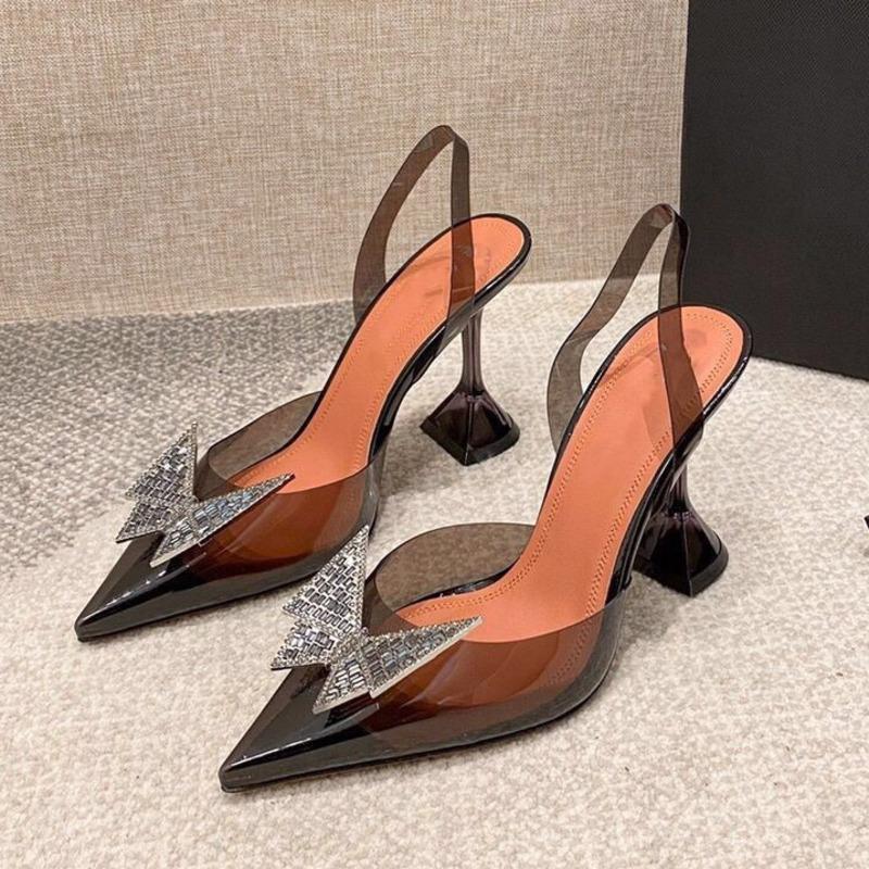 

Women Sandals 2021 Luxury Party Elegant High Heels Sexy Crystal Silver Summer Shoes Fashion Ladies Pumps Dress, White bow