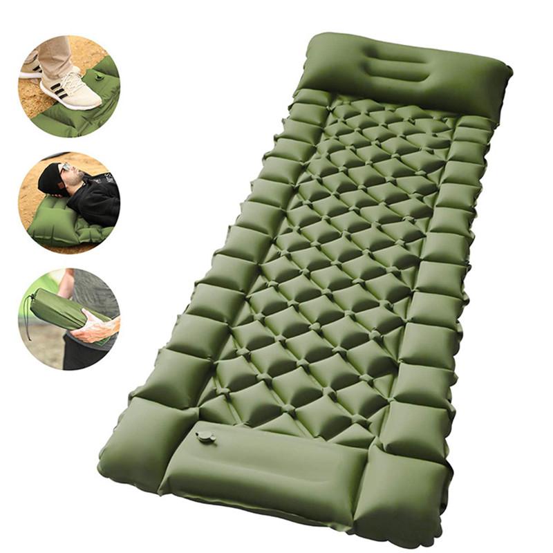

Outdoor Pads For Travel Self Inflating Camping Mat Foot Pump With Pillow Sleeping Inflatable Pad