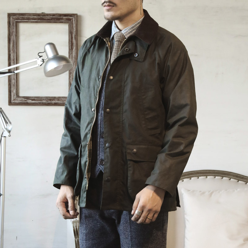 

downs Red Tornado Classic Waxed Cotton Jacket Coat For Men Olive Green Slim Fit, Black