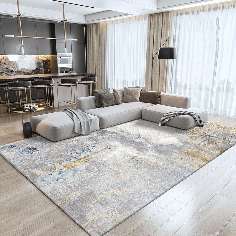 

Carpets Modern Light Luxury Living Room Large Carpet Abstract Home For Bedroom Decoration Sofa Coffee Table Rug Nordic Study Mat