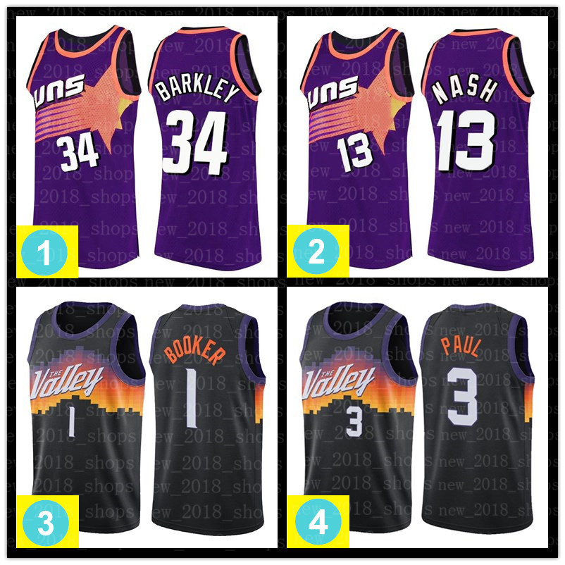 

DeAndre 22 Ayton Chris 3 Paul Jerseys Devin 1 Booker Basketball Charles 34 Barkley Steve 13 Nash Josh 20 Jackson Jae 99 Crowder Mikal 25 Bridges Retro, Men jersey