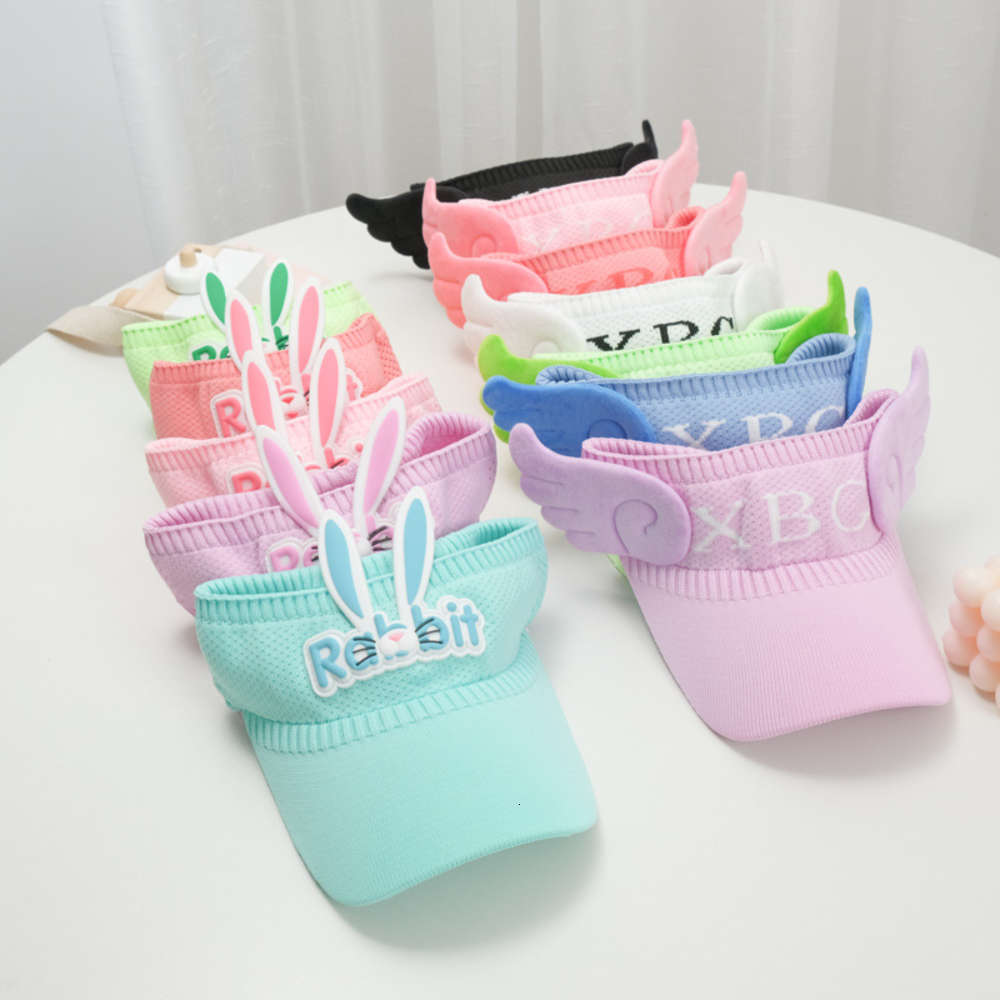 

Children's open top sunshade hat summer cute rabbit boys and girls sunscreen ultraviolet baby sun duck tongue, Yellow