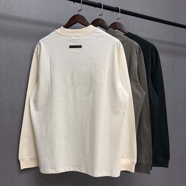 

Loose T-Shirt Men Women top Quality Letter Casual Oversized Cotton Long Sleeve T shirt Tees O-Neck Tee, Apricot