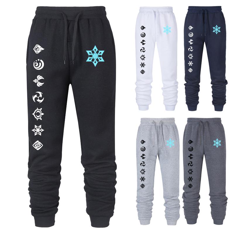 

Men's Pants Genshin Impact Print Sportswear Game Cryo Running Sport Hip Hop Casual Streetwear Jogging Sweatpants For Men Women, Navy blue