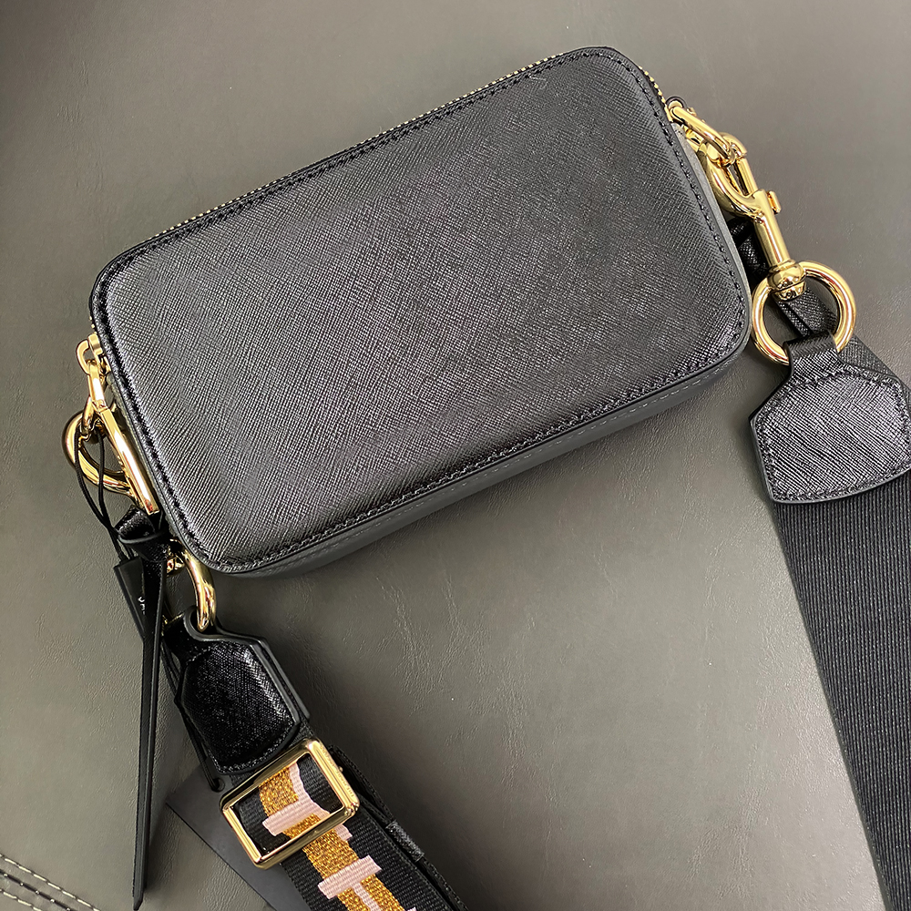 

Womens bag snapshot hot cross-body bag wide shoulder strap matching color small camera bag luxury brand high quality, 01