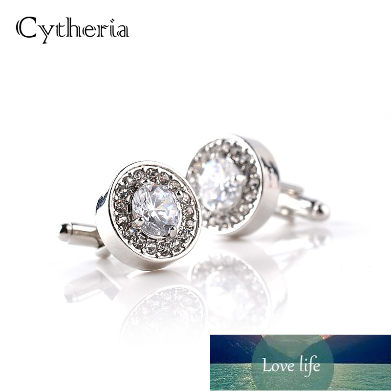 

Luxury Cufflinks For Mens And Women Zircon white purple Crystal clear Cuff Button High Quality Accessoire gift for groom wedding Factory price expert design Quality