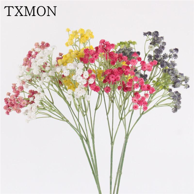 

Simulation Flower 6 Colors Plastic Starry Three Forks Home Living Party El Garden Decorations Po Display Props Decorative Flowers & Wreaths