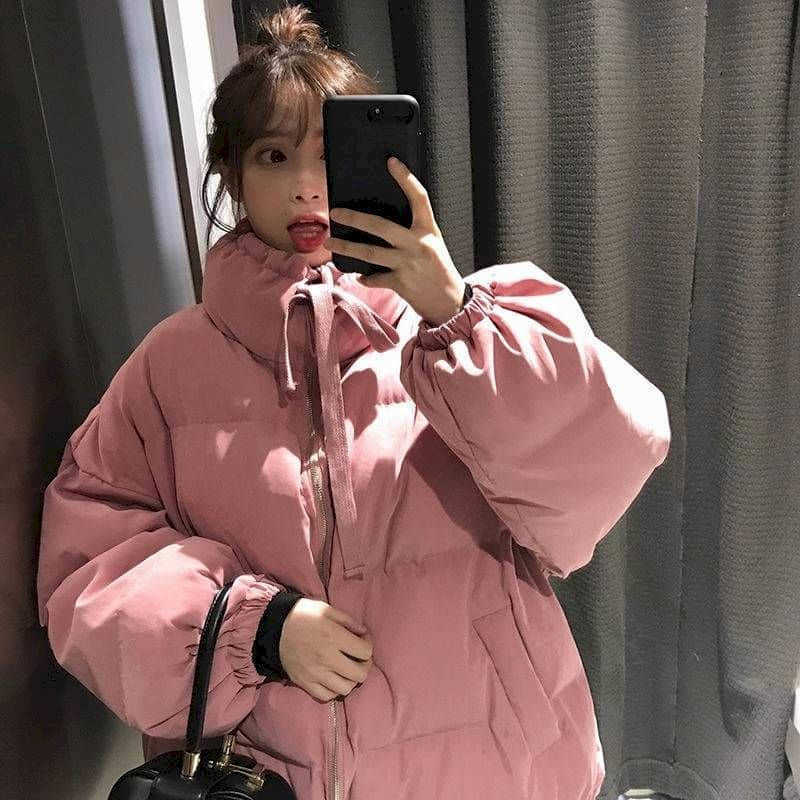 

Women' padded jacket winter thick slim-fitting clothes loose bf Korean version of bread warm cotton coat 210526, 008 rose red
