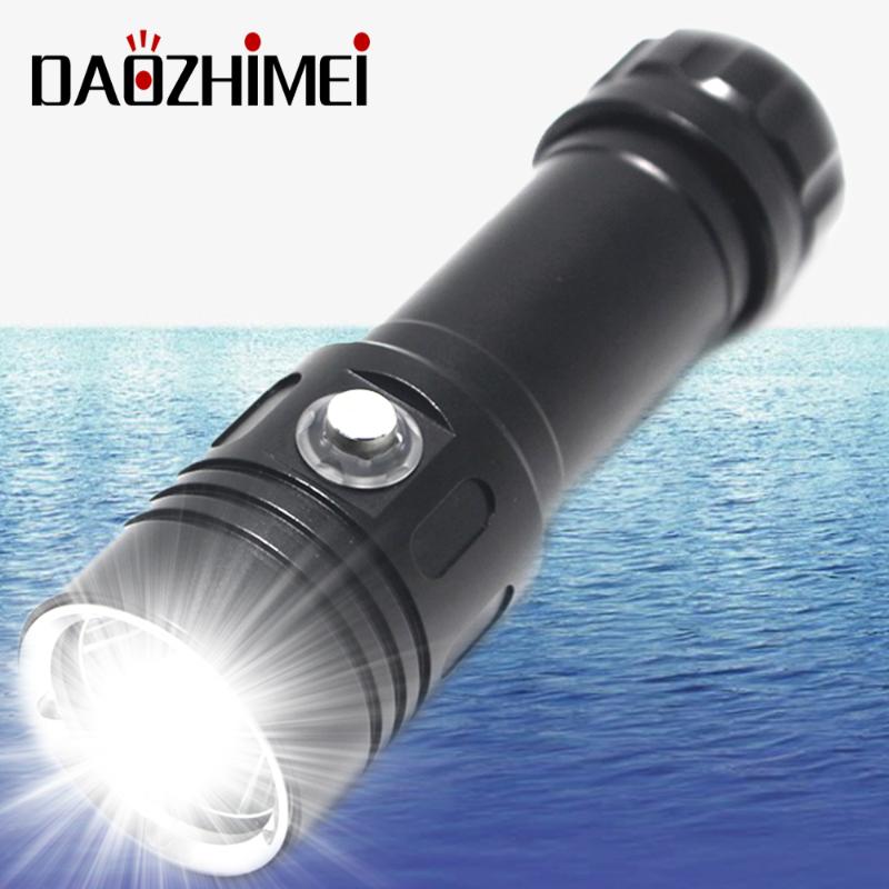 

XM-L2 Waterproof Diving White/yellow Underwater 80 Meter LED Torch Lamp Light Camping Lanterna Use 26650 18650 Flashlights Torches