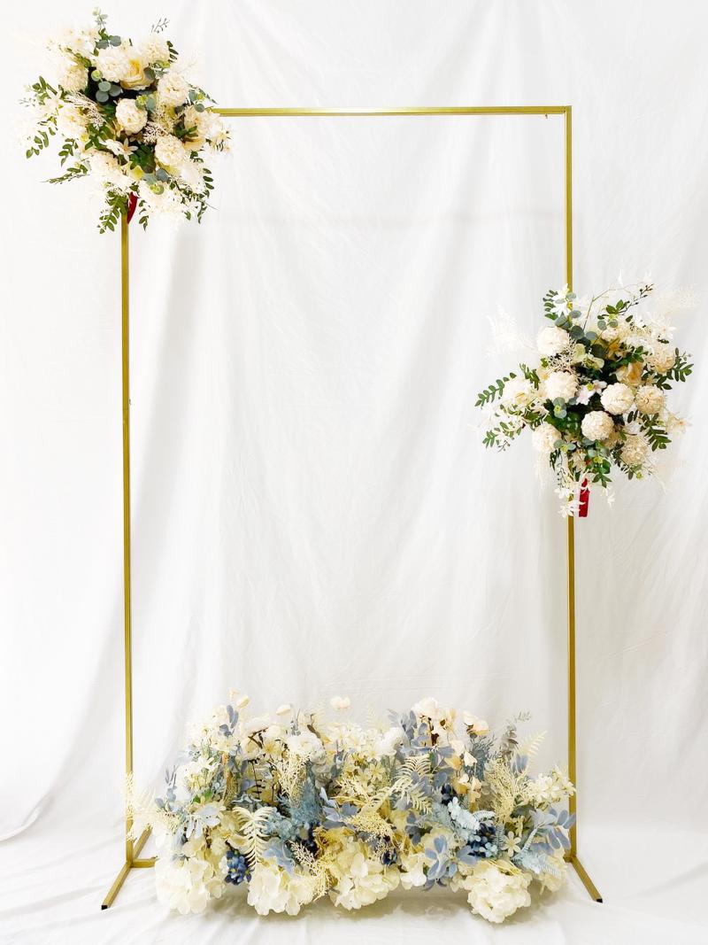 

Party Decoration Enhanced Wedding Props Gold Metal Rectangular Flower Arch With Stands Birthday Home Celebration