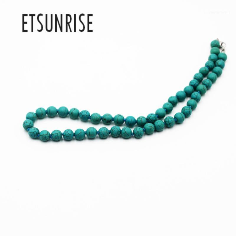 

Natural Stone Green TQ Beads Fashion Jewelry Necklace For Women Chains