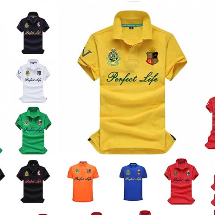 

Direct supply of classic short-sleeved brand classic polo shirts for foreign trade sports and leisure pure cotton plus size men's best-selling S-6XL, Yellow