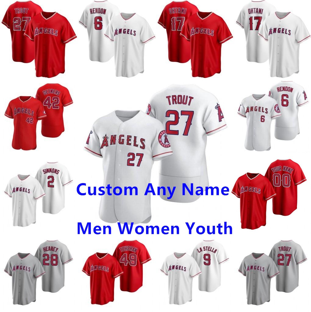 

20 21 Men Women kids Trout Los Angel Baseball Jerseys Shohei Ohtani Albert Pujols Anthony Rendon Andrelton Simmons Dylan Bundy Julio Teheran, Blue;black