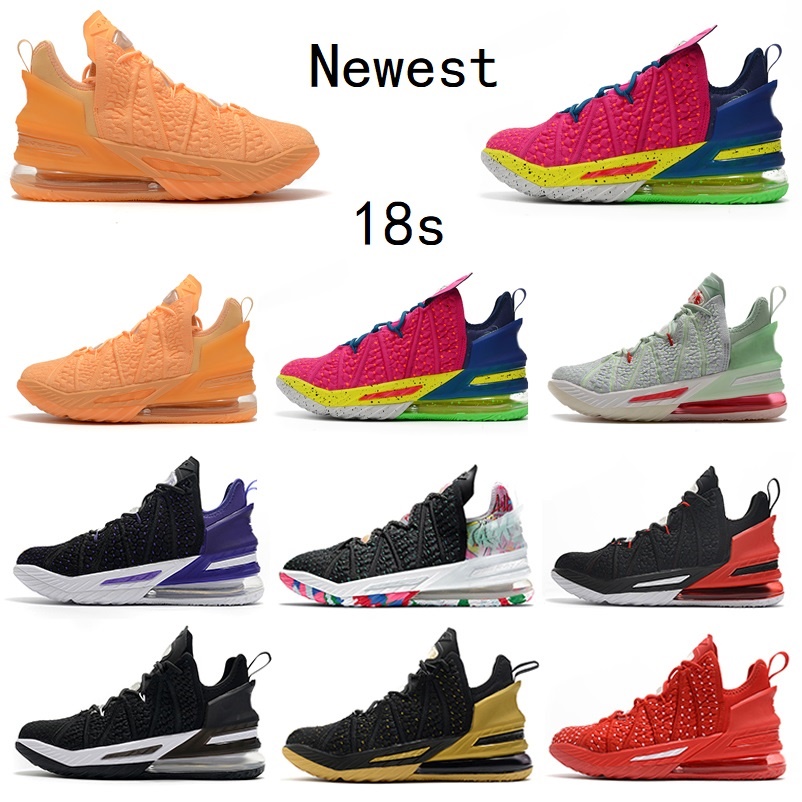 

Melon Tint By Night Black Gold White LA James 18 mens basketball shoes Bred University red Graffiti Print Empire Jade Jame Gang 18s men trainers sports sneakers 40-46, Color#1