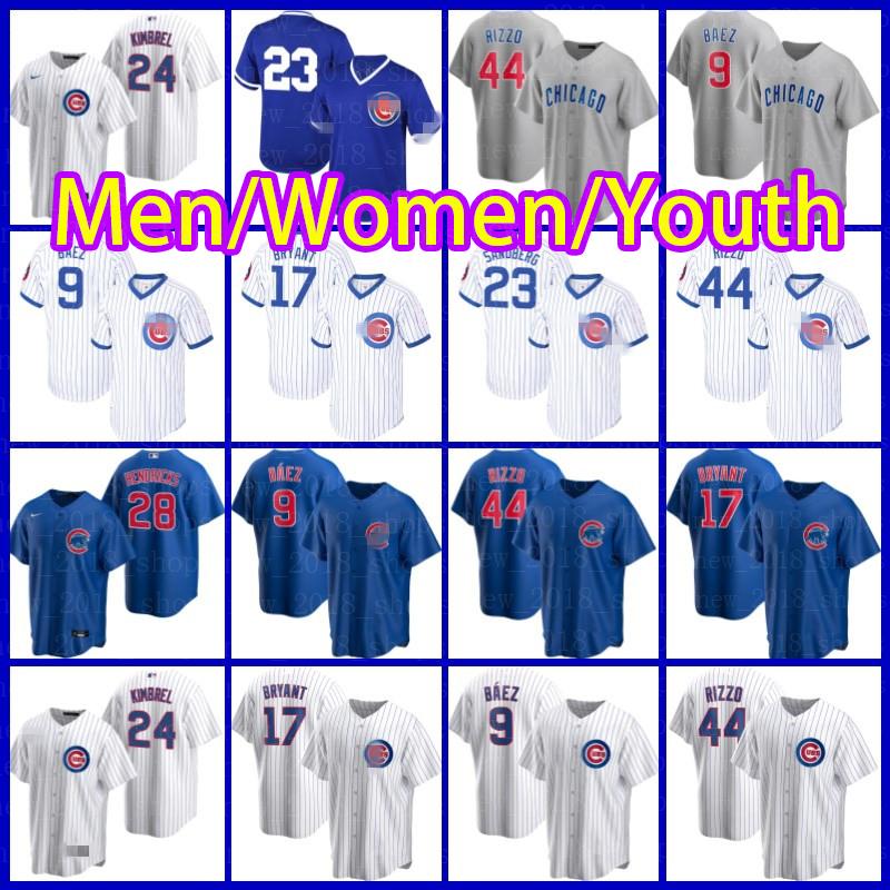 

Cubs Jerseys 9 Javier Baez 44 Anthony Rizzo 17 Kris Bryant Jason Heyward Baseball 28 Kyle Hendricks 13 David Bote 31 Joc Pederson Women Men, Blue;black
