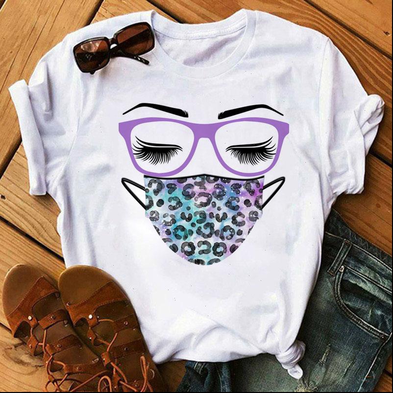 

womens t shirt leopard quarantine mask eyelash women harajuku short sleeve tee female summer fashion casual cute clothes, White