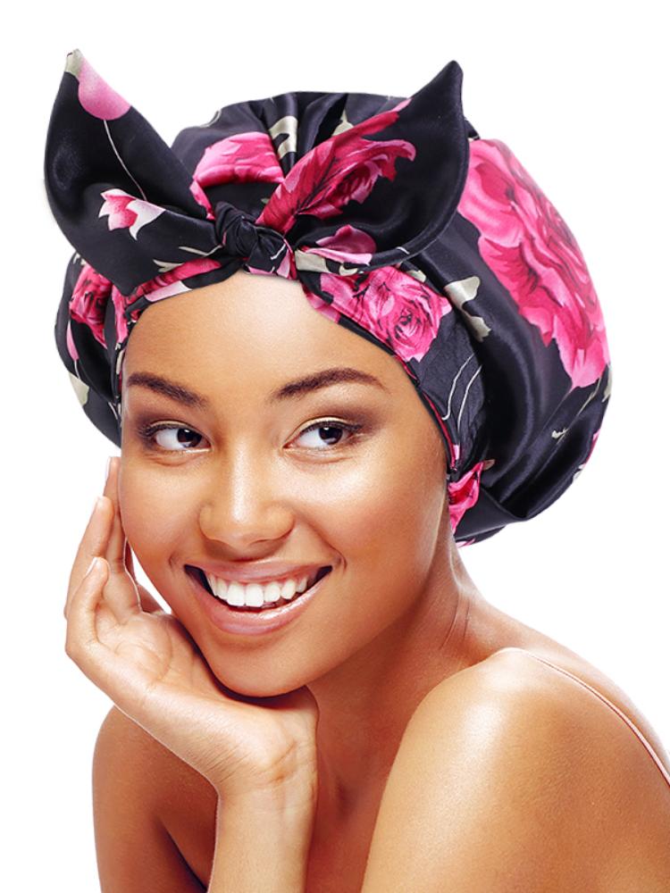 

Shower Caps Adjustable Bow-knot Bath Hair Reusable Waterproof Turban Hat Cap For Women Girl Beauty Spa