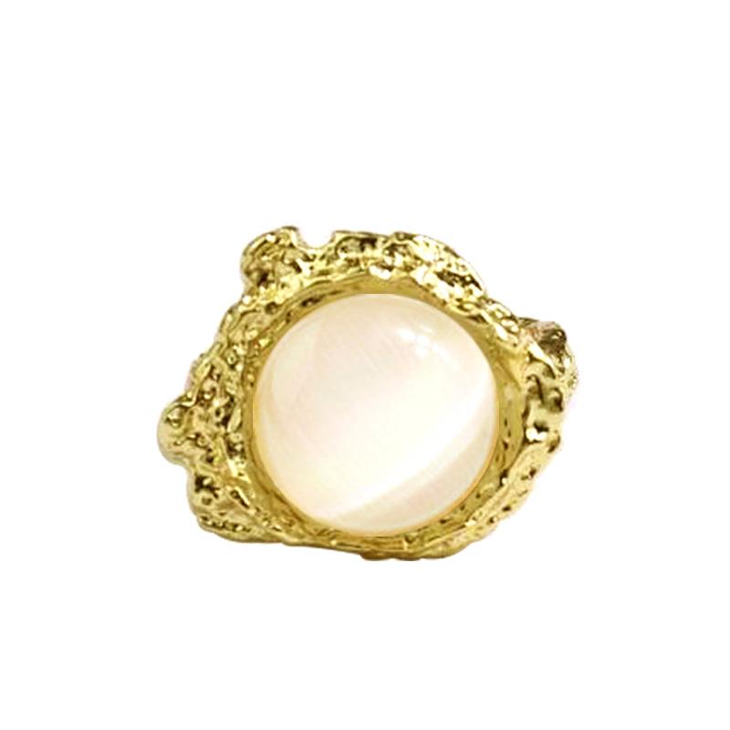Wedding Rings Women Fashion Luxury Opal Stone Plated Gold Silver Vintage Punk Open Adjustable Simplicity Hip Hop Jewelry-image-704847172