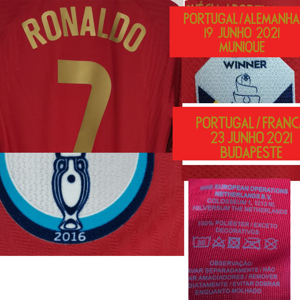 

American College Football Wear 2021 MatchWorn Player Issue Ronaldo Renato Sanches Bruno Fernandes Jota Bernardo Jersey Match Details maillot Shirt, Player version vs german
