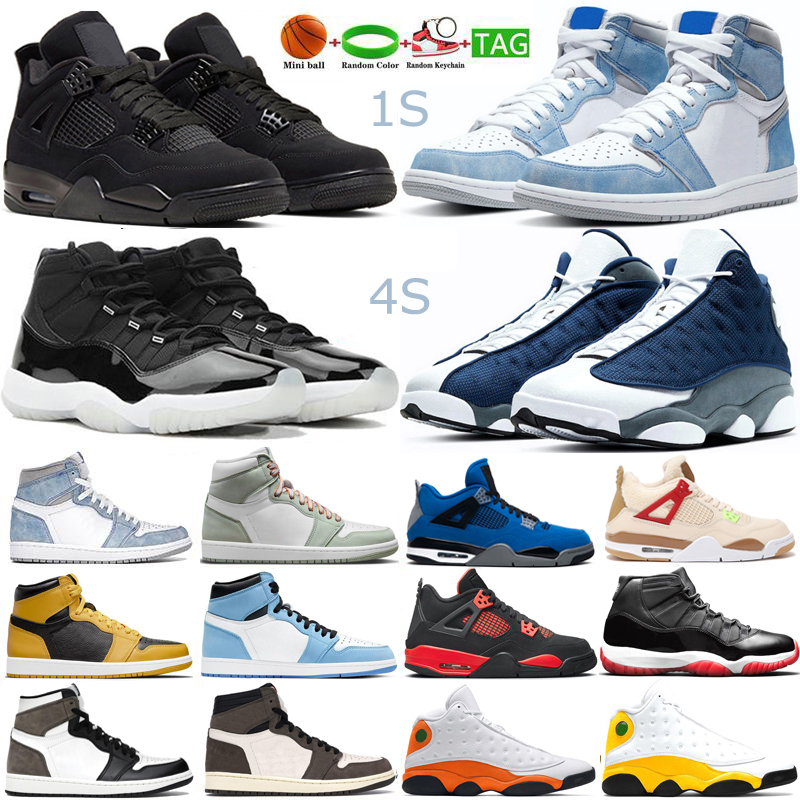 

Jumpman Jordan4s Basketball Shoes Air Jordan Retro 1s 4s Black Cat men women Raging Bull UNC 11s 25th Anniversary mens Outdoor Sports Trainers Sneakers, Pollen 36-46