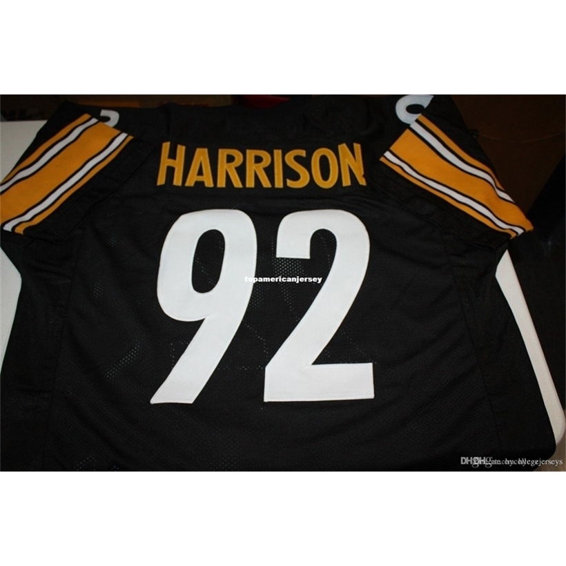

Cheap Retro custom #92 JAMES HARRISON MITCHELL & NESS Jersey Stitching men's Football Jerseys Running, Black