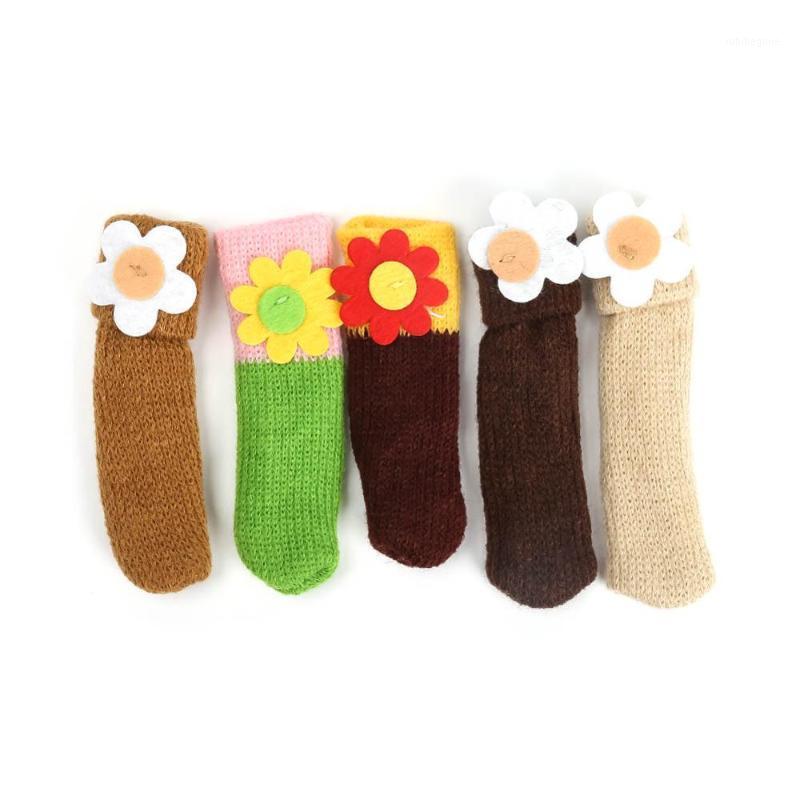 

4pcs Floor Protection Chair Foot Pad Leg Furniture Wool Knitting Cover Protector Non-slip Table Sleeve Socks Covers