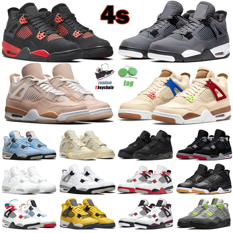 

4 Basketball Shoes for Men Women 4s Red Thunder University Blue Wild Things White Oreo Sail mens trainers sport sneakers, Taupe haze