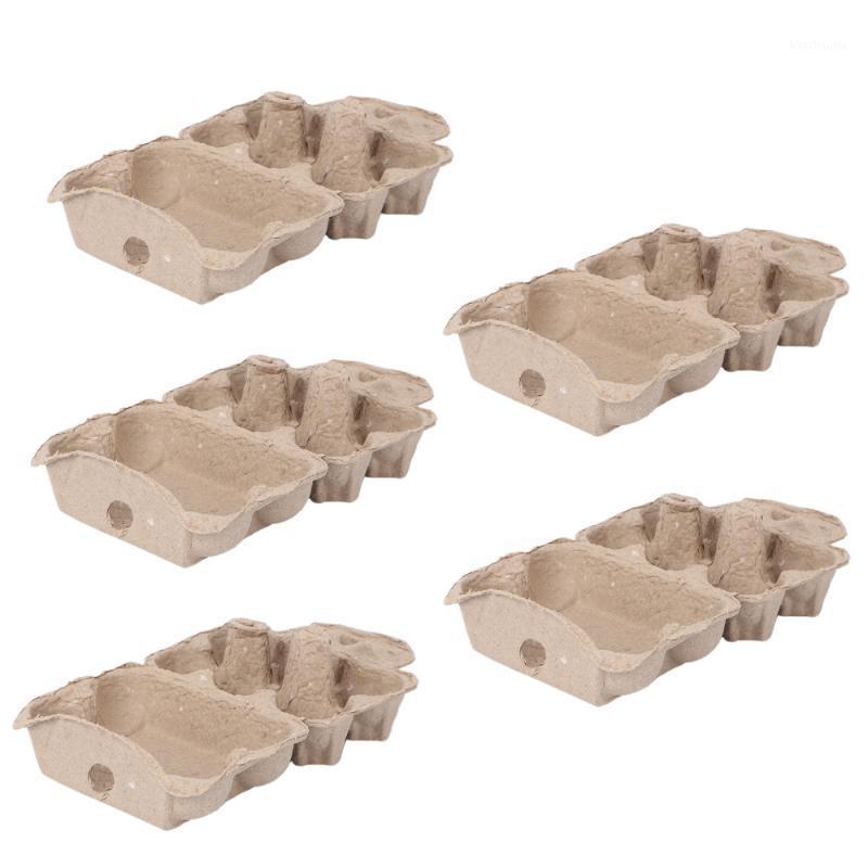 

5pcs Chicken Farm Equipment Folding Egg Storage Tray Box Portable Carton 6 Grid Rack Bottles & Jars