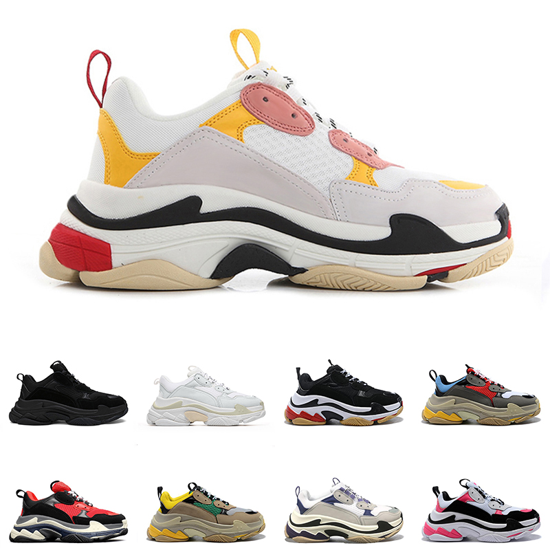 

2021 Triple S Sneakers men women Designer Casual Shoes White Black Red Green Yellow Bred mens trainer, # 5