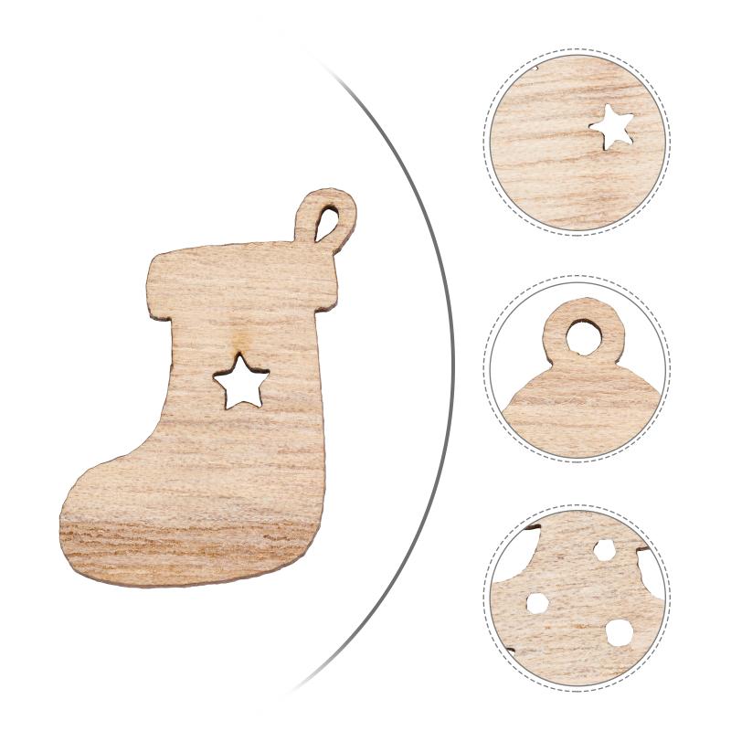 

Christmas Decorations 100pcs Xmas Ornaments Natural Wooden Decor (Mixed Style)