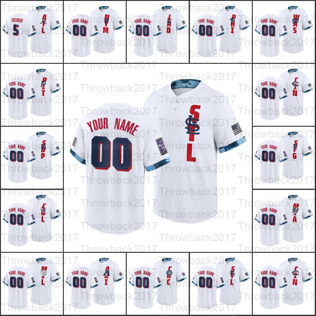 

Custom 2021 All Star Game White Coolbase Baseball Authentic Jersey Double Stitched Embroidery Men Women Youth, 15