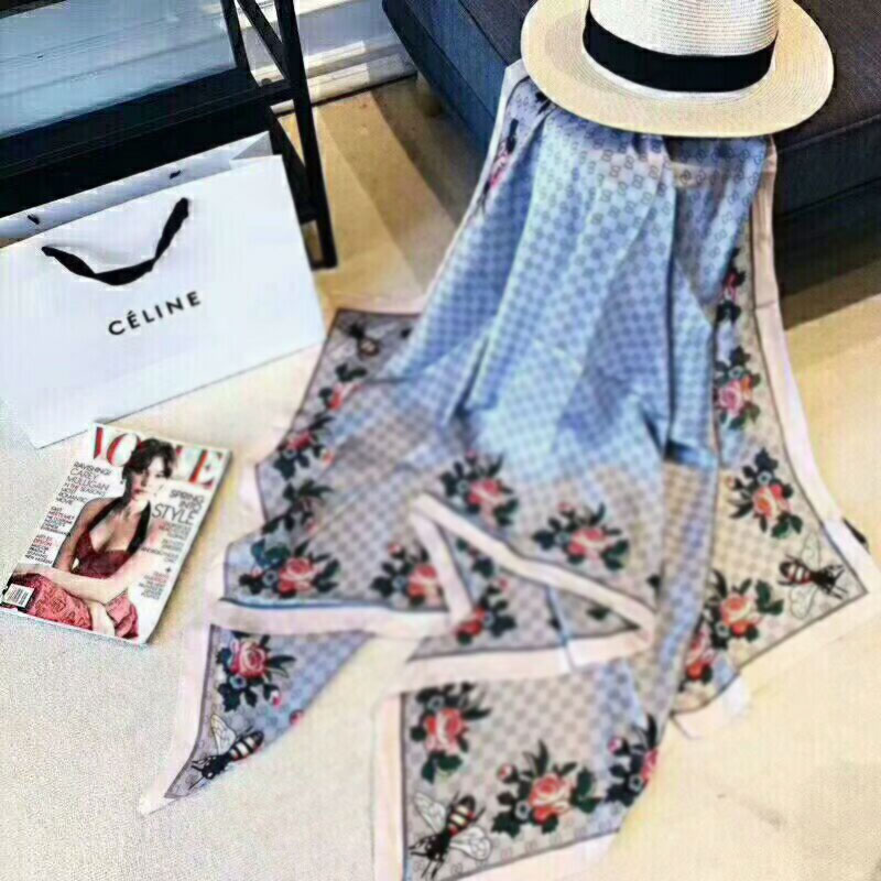 

New fashion silk scarf fashion lady scarf soft thin silk printed shawl brand silk scarf handkerchief 190 * 80 cm 6525