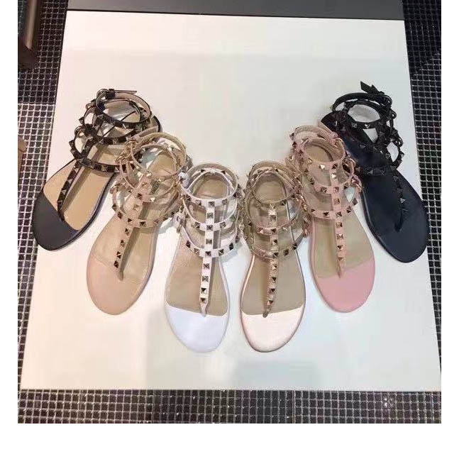 

2021 rivet women's 6-color high-heeled sandals high quality T-belt 4-color leather dress single shoes, Black