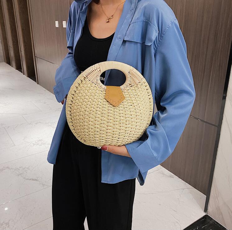 

Factory wholesale women handbag seaside holiday portable shell bag summer braided beach handbags sweet little fresh contrast woven bags