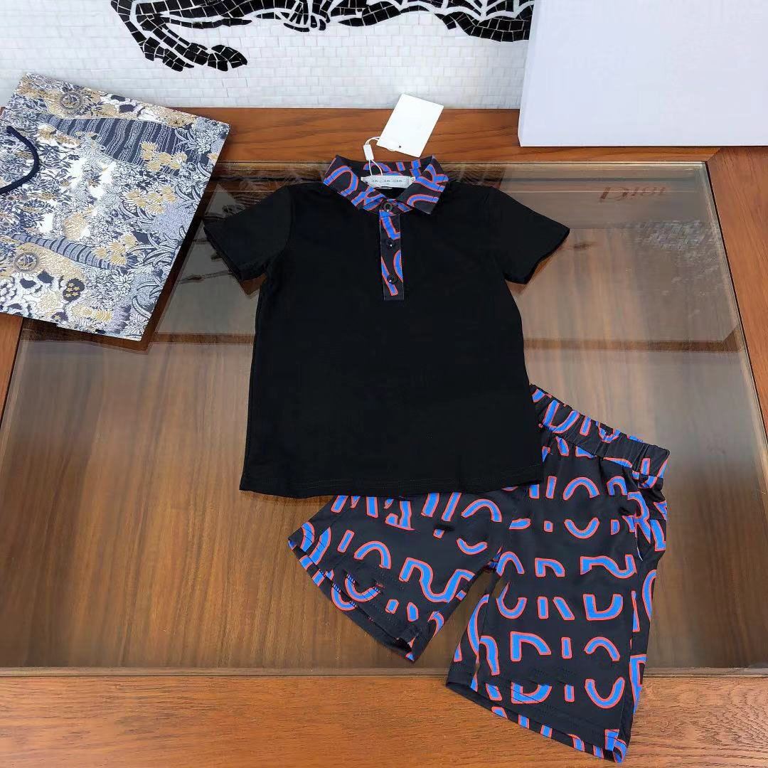 

Summer di and or designer sets kid boys grils brand Designers Clothes Kids cotton T-shirt child two-piece suit letter printing baby clothing