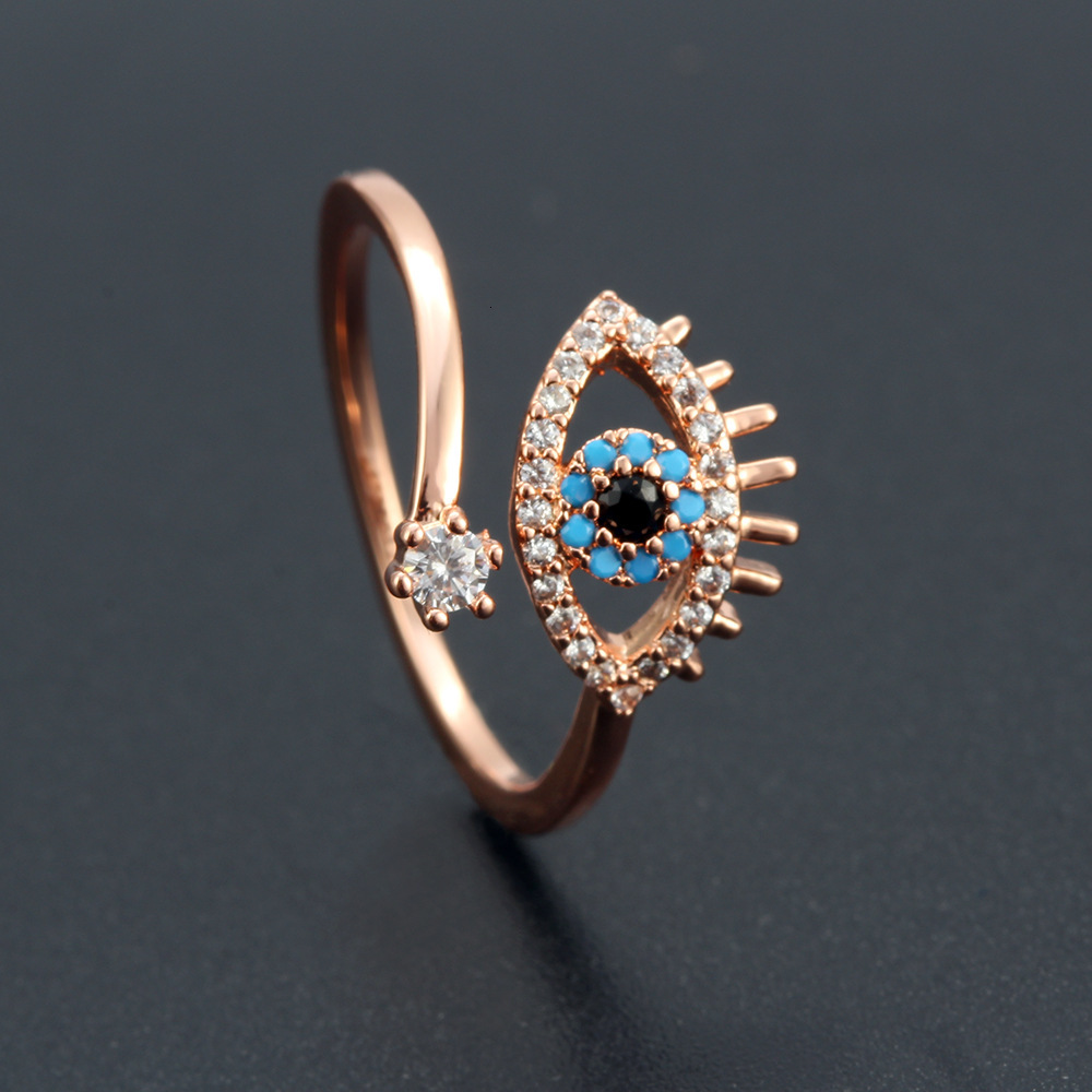 

Opening Evil Eye Inlaid Brick Ring Female Yiwu Jewelry Hot Product