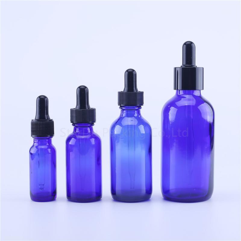 

Storage Bottles & Jars 15ml 30ml 60ml 120ml Blue Glass Bottle With Dropper Essential Oil , 60cc Empty Boston 10pcs