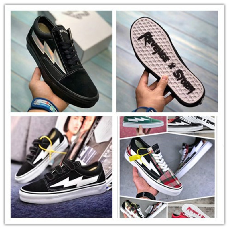 

STORM Old Skool Shoes Canvas REVENGE of storm! joint KANYE unisex low cut red sneakers