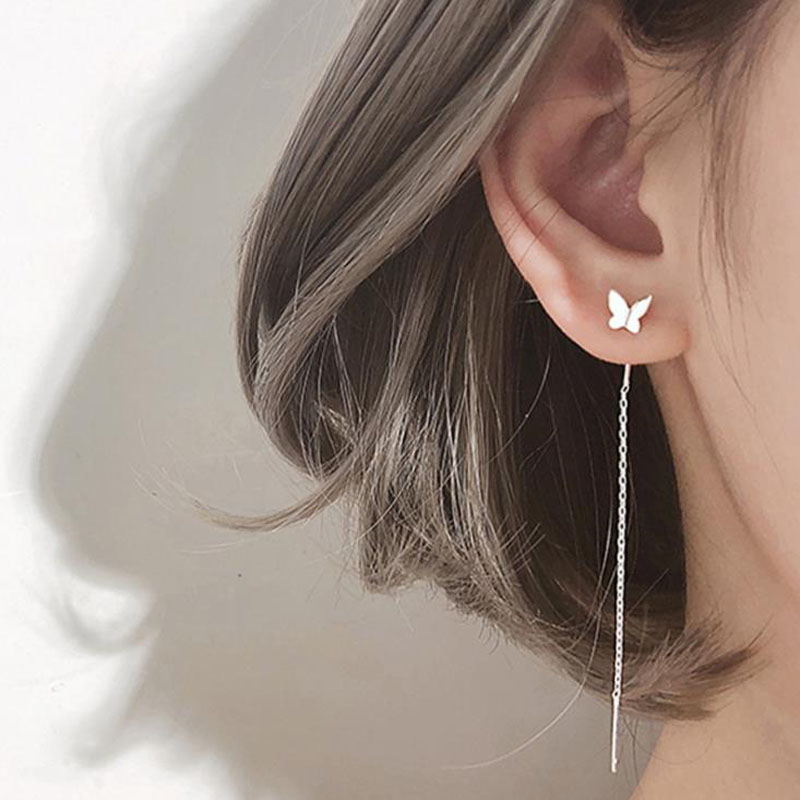 

Golden Long Tassel Earrings Silver Color Fashion Hanging Women Earrings 2021 Summer Jewelry Girls Party Gift