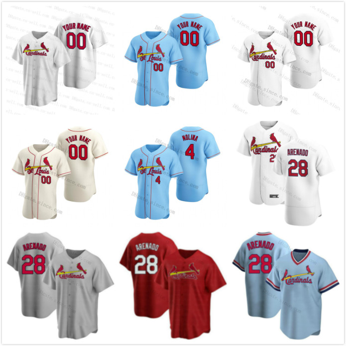 

St. Louis Hongque 4 Yadier Molina 28 Nolan Arenado Jersey 46 Paul Goldschmidt Ozzie Smith Paul DeJong Genesis Cabrera, Fugu men custom(hongq)