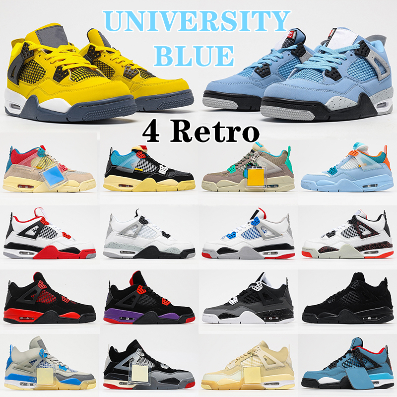 

kd 4 RETRO woman man Jumpman 4s Basketball Shoes lightning mans Sail White Oreo University Blue Fire Red yellow Taupe Haze Travis Bred undefeated Air jordan Sneakers, 28
