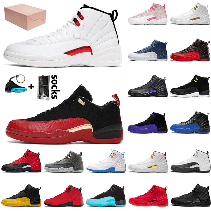

2021 With Box Low Easter Jumpman Men 12 12s Basketball Shoes Reverse University Gold Dark Concord Flu Game Twist Trainers Sneakers Size 36-47, B21 playoffs