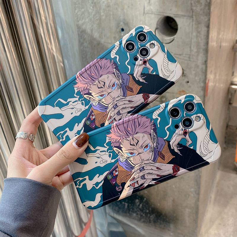

Cartoon Anime Jujutsu Kaisen Yuji Itadori Fushiguro Megumi Phone Case For Iphone 12 11 Pro X Xs Max XR 7 8 Plus Cute Soft Cover