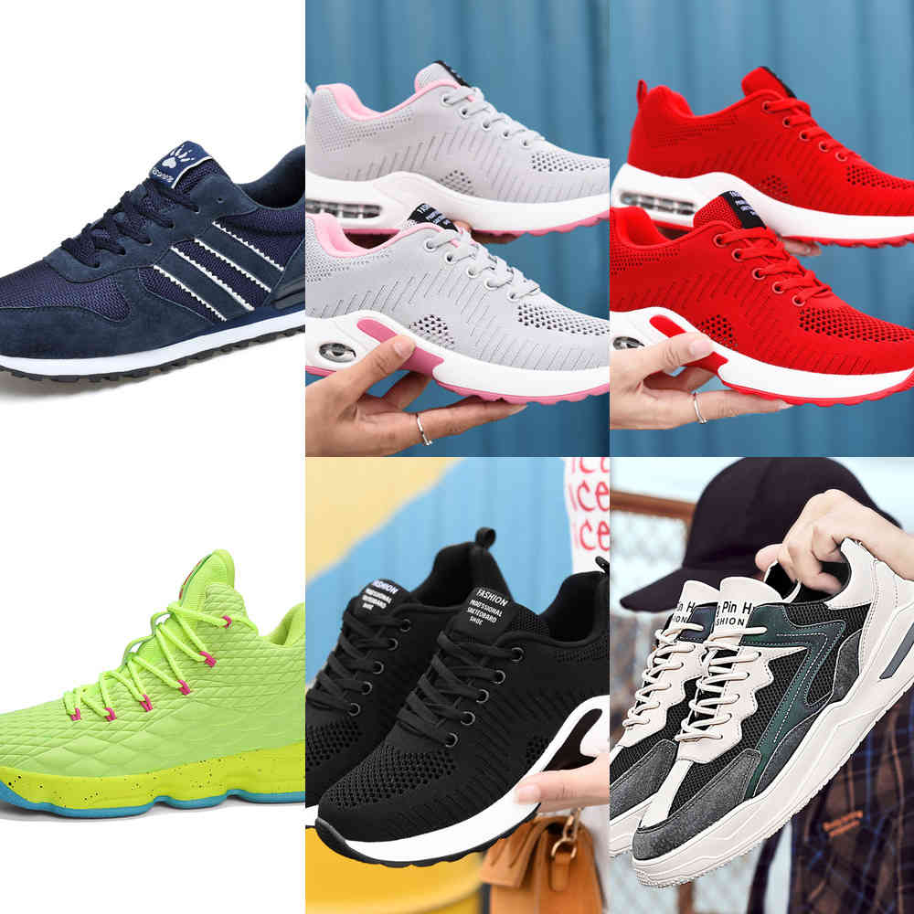 

Q2LB 2021 men women running shoes platform trainers beige black grey triple white #777 outdoor sports sneakers size 39-44, Split